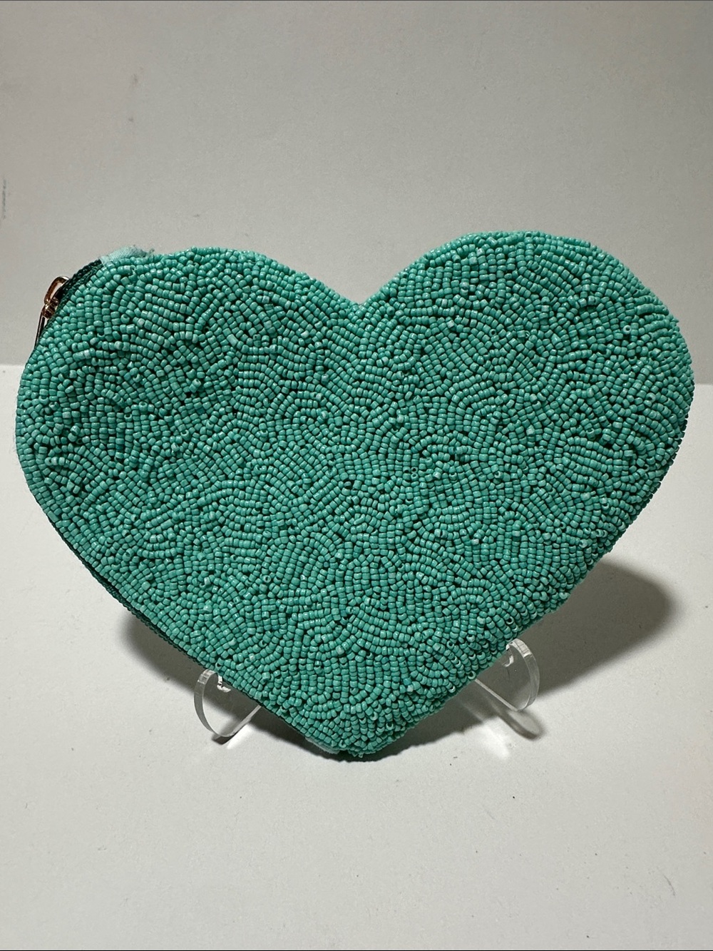 ZTA Beaded Heart Coin Purse Zeta Tau Alpha Sorority Gift New - Picture 3 of 3